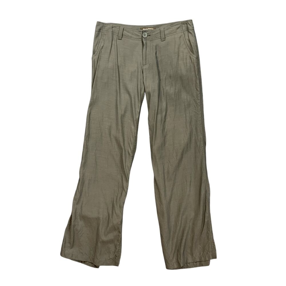 Tommy Bahama Pants Women 6 Overcast Leigh Fit Cupro Cotton Blend Relaxed Pockets